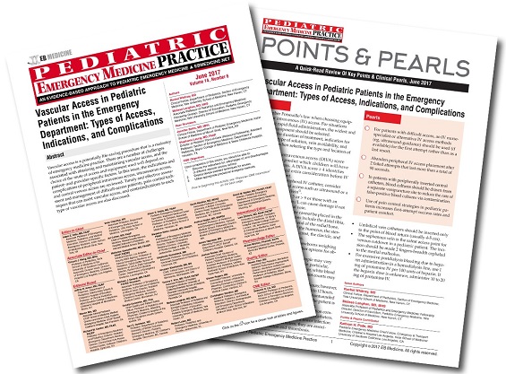 Vascular Access in Pediatric Patients in the Emergency Department: Types of Access, Indications, and Complications